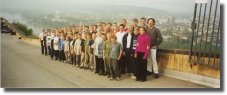 A fabulous group picture in Koplentz. In the background the intersection of the Mosel and Rein rivers.