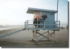 The life guard towers were a good place to pose for a picture.